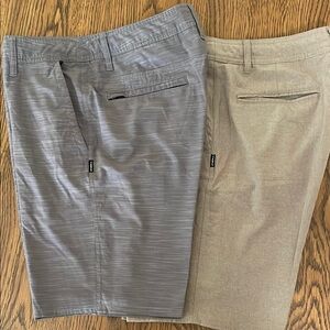 Men's Gray and Tan Shorts